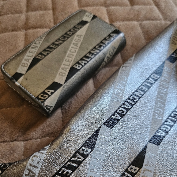 Balenciaga BAG + WALLET Silver Stripe Leather Explorer Belt Waist Fanny Chest - Picture 5 of 17